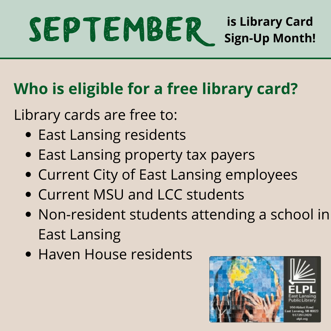 September 2023 Newsletter Library Cards, Top of the Town, Friends, and